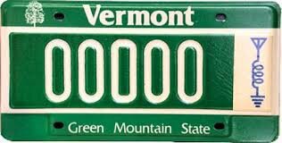 Vermont license plate